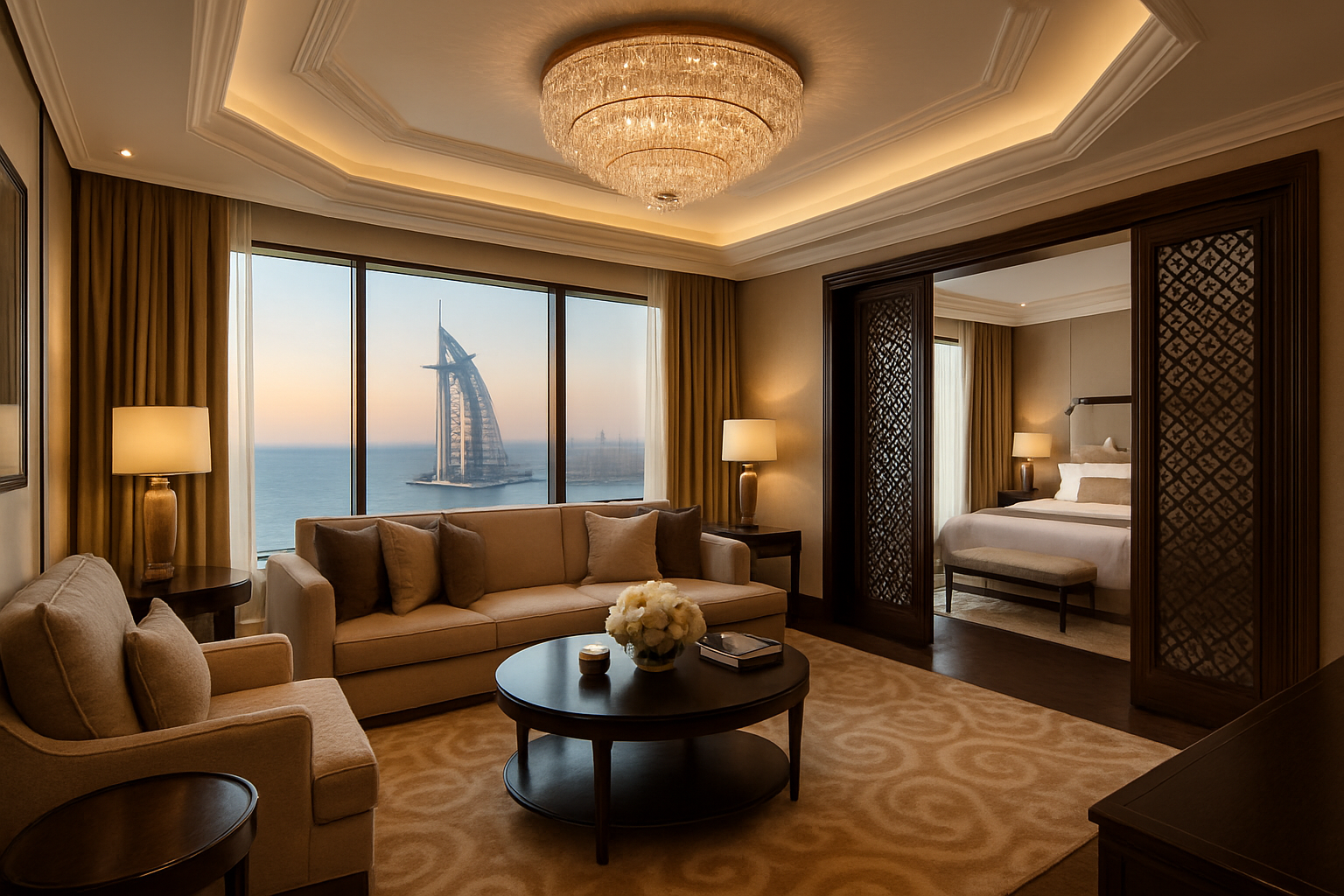 Luxurious suite in a five-star Dubai hotel